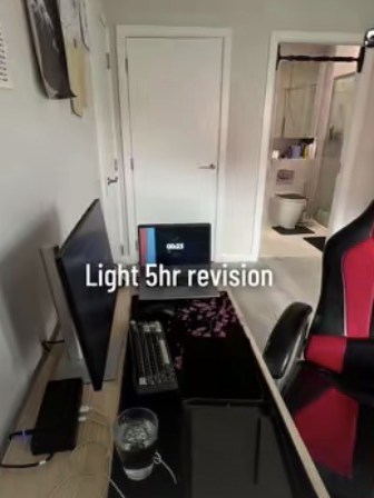 Thumbnail: my desk set up for a long revision session